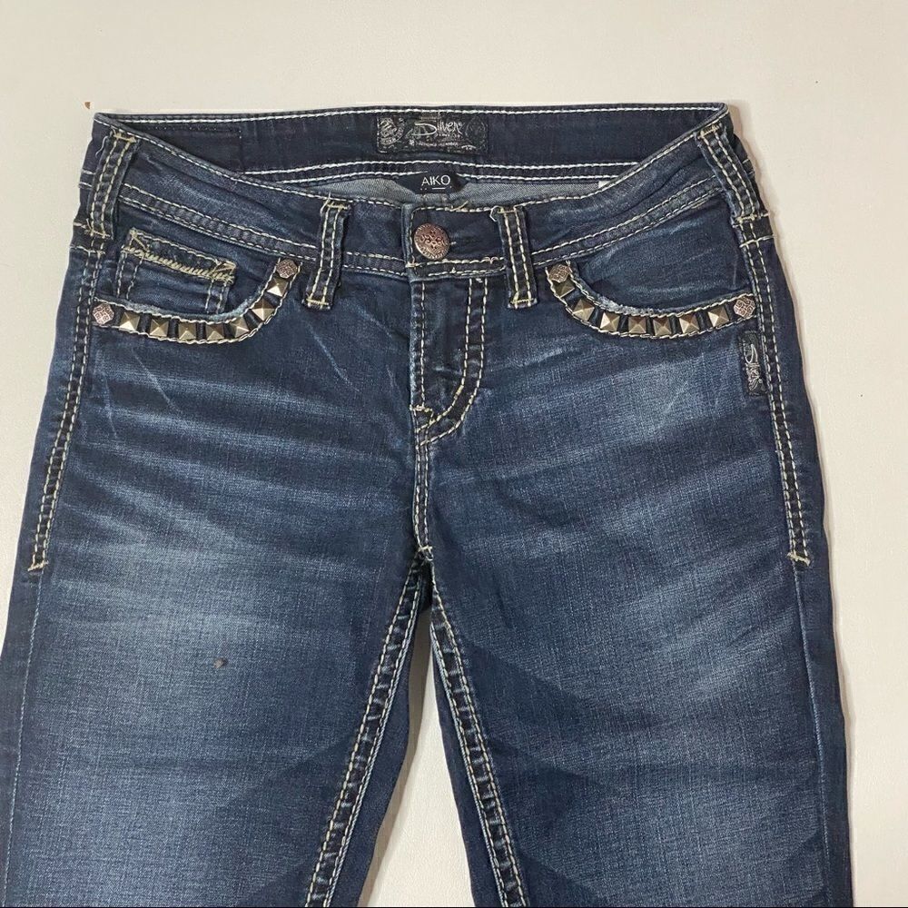 Silver | Aiko Mid-Rise Slim Boot Cut Jeans - Picture 2 of 9